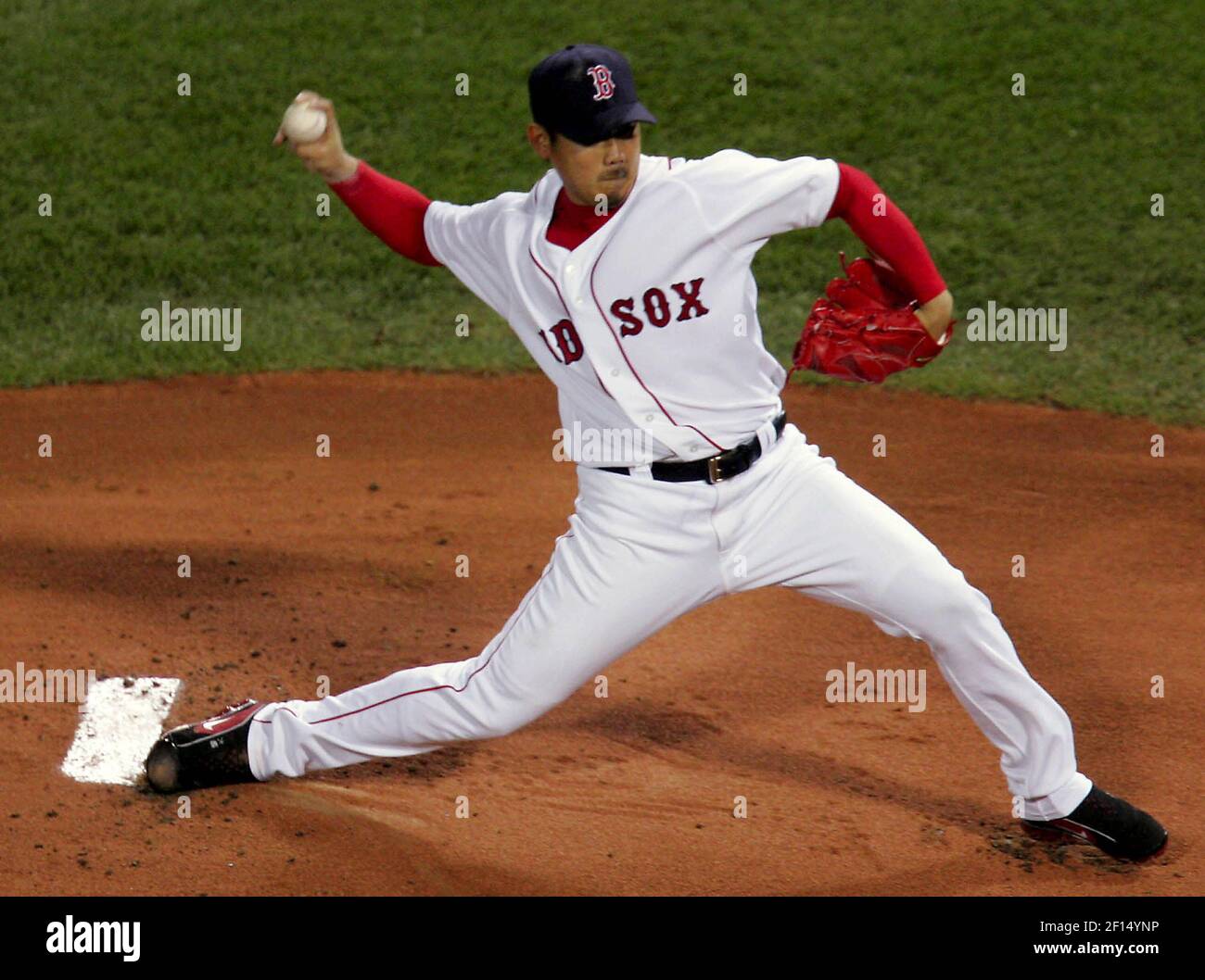 Boston Red Sox pitcher Daisuke Matsuzaka throws a pitch in the