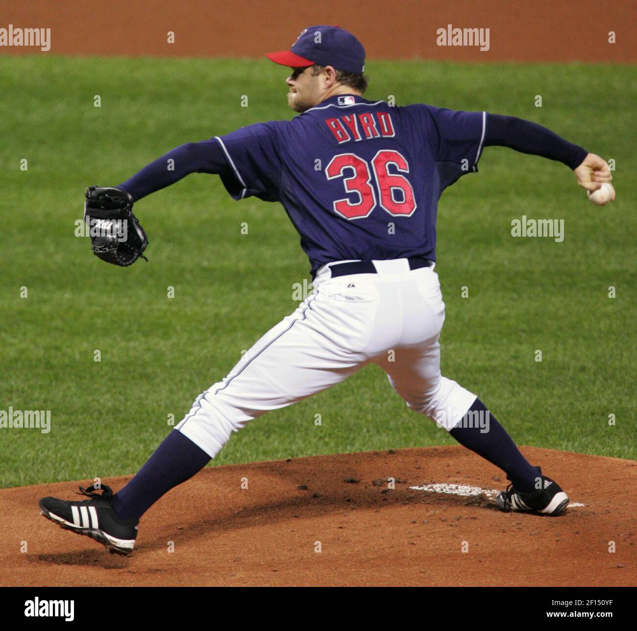 Cleveland Indians pitcher Paul Byrd throws in the first inning during ...