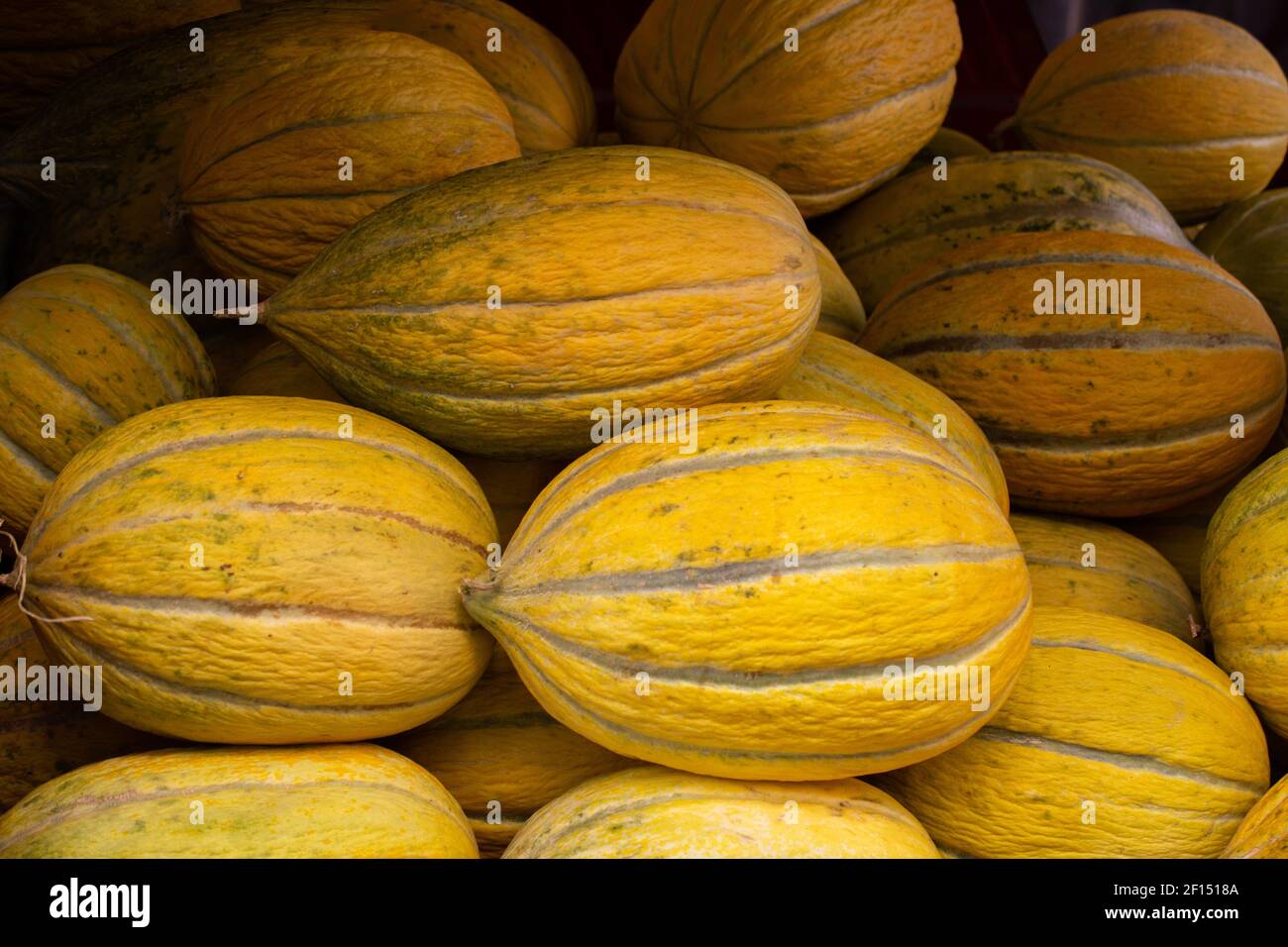 Beautiful tasty ripe melons at the market Stock Photo - Alamy