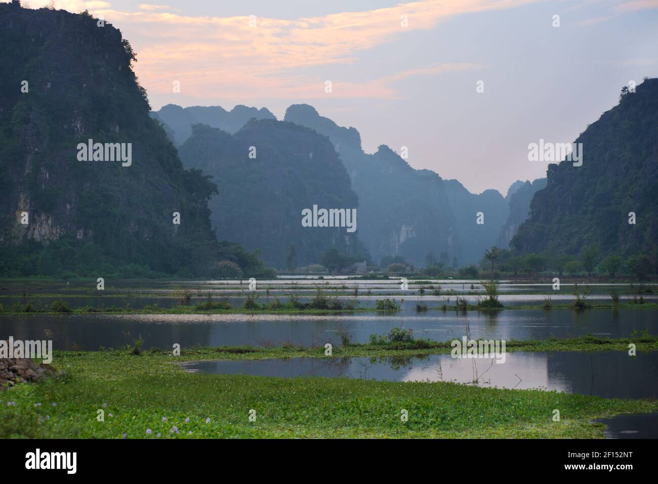 Karst scenery at  Hang Mua / Tam Coc, near Ninh Binh, Vietnam. Stock Photo