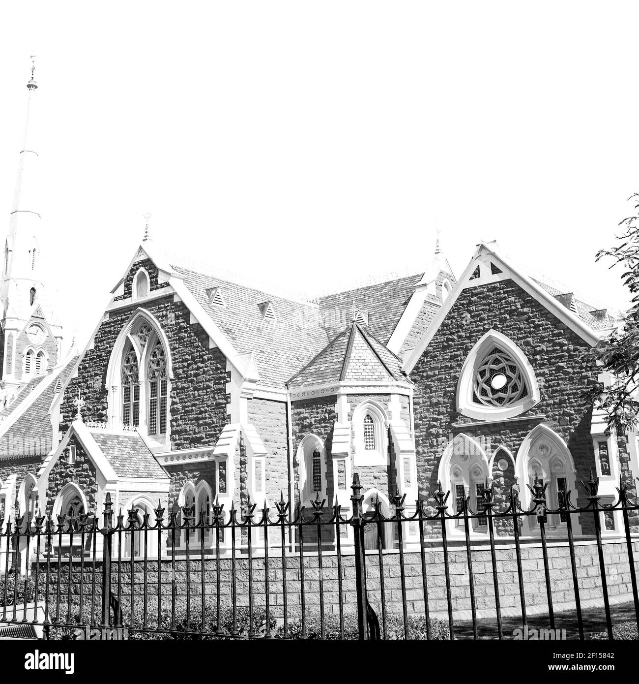 Building tower reformed church Black and White Stock Photos & Images ...