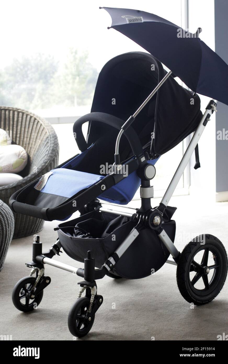 All that's missing are the rubber baby buggy bumpers, but the $900 Bugaboo  stroller has everything else, including inflatable tires and a parasol.  (Chris Oberholtz/Kansas City Star/MCT/Sipa USA Stock Photo - Alamy