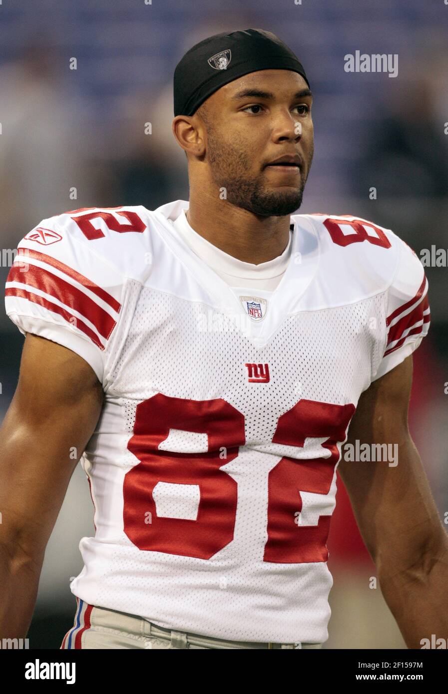 The New York Giants' Brandon London is shown before a preseason game  against the Baltimore Ravens in Baltimore, Maryland, on Sunday, August 19,  2007. (Photo by George Bridges/MCT/Sipa USA Stock Photo 