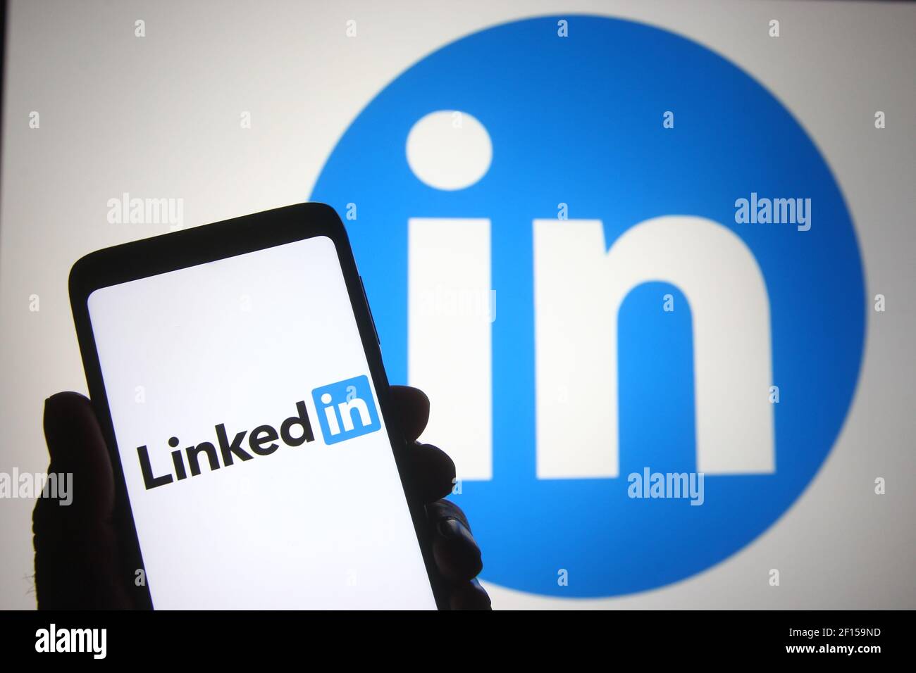 American business and employment-oriented service LinkedIn's mobile app  login page is seen on a smartphone Stock Photo - Alamy