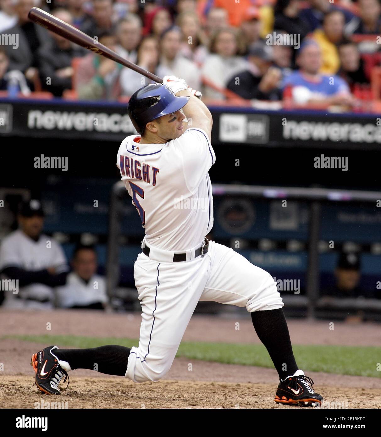 New York Mets' David Wright follows through on his second home run