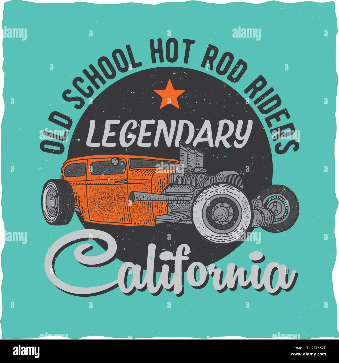 Vintage hot rod t-shirt label design 