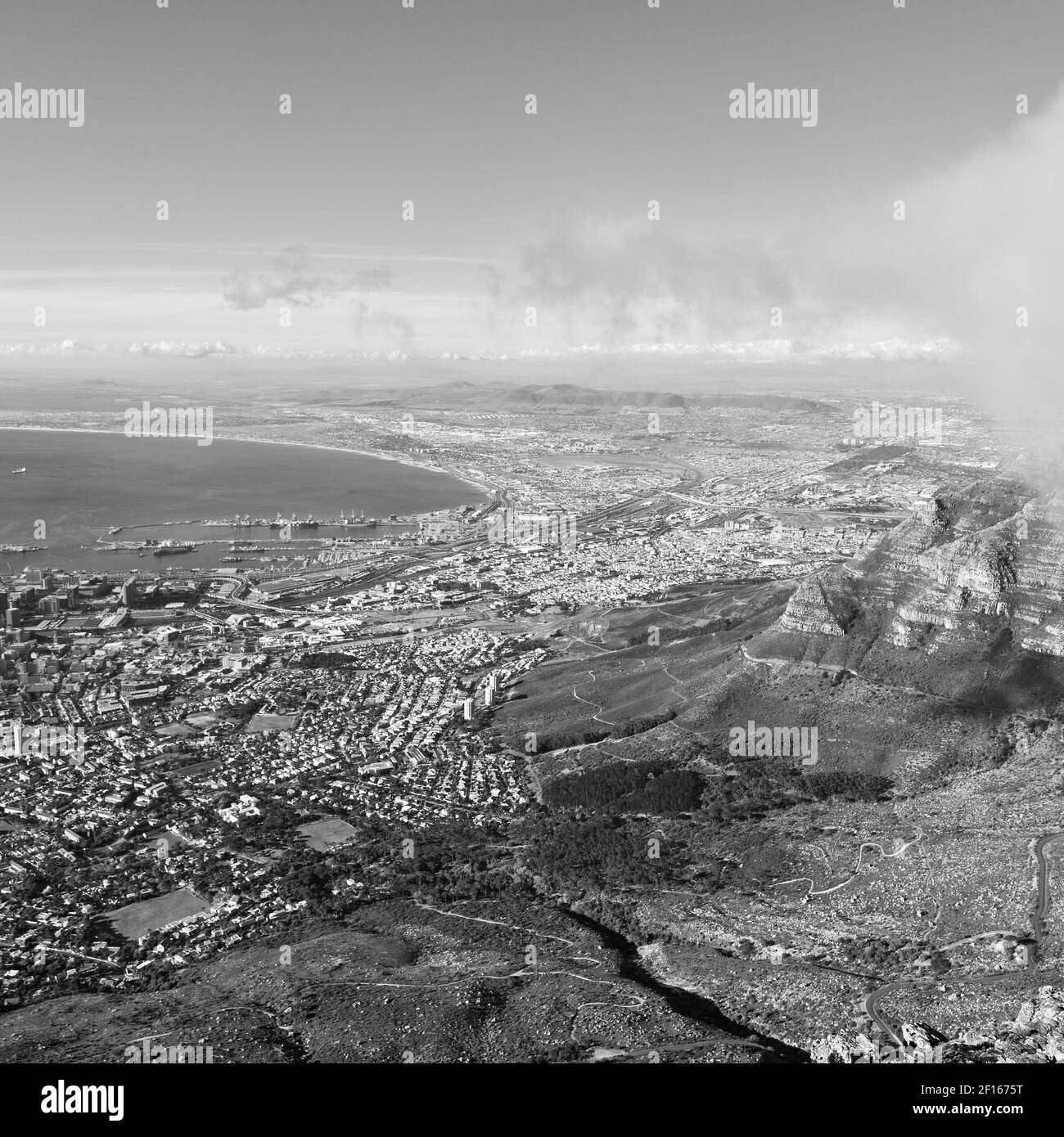 In south africa  city skyline from mountain Stock Photo