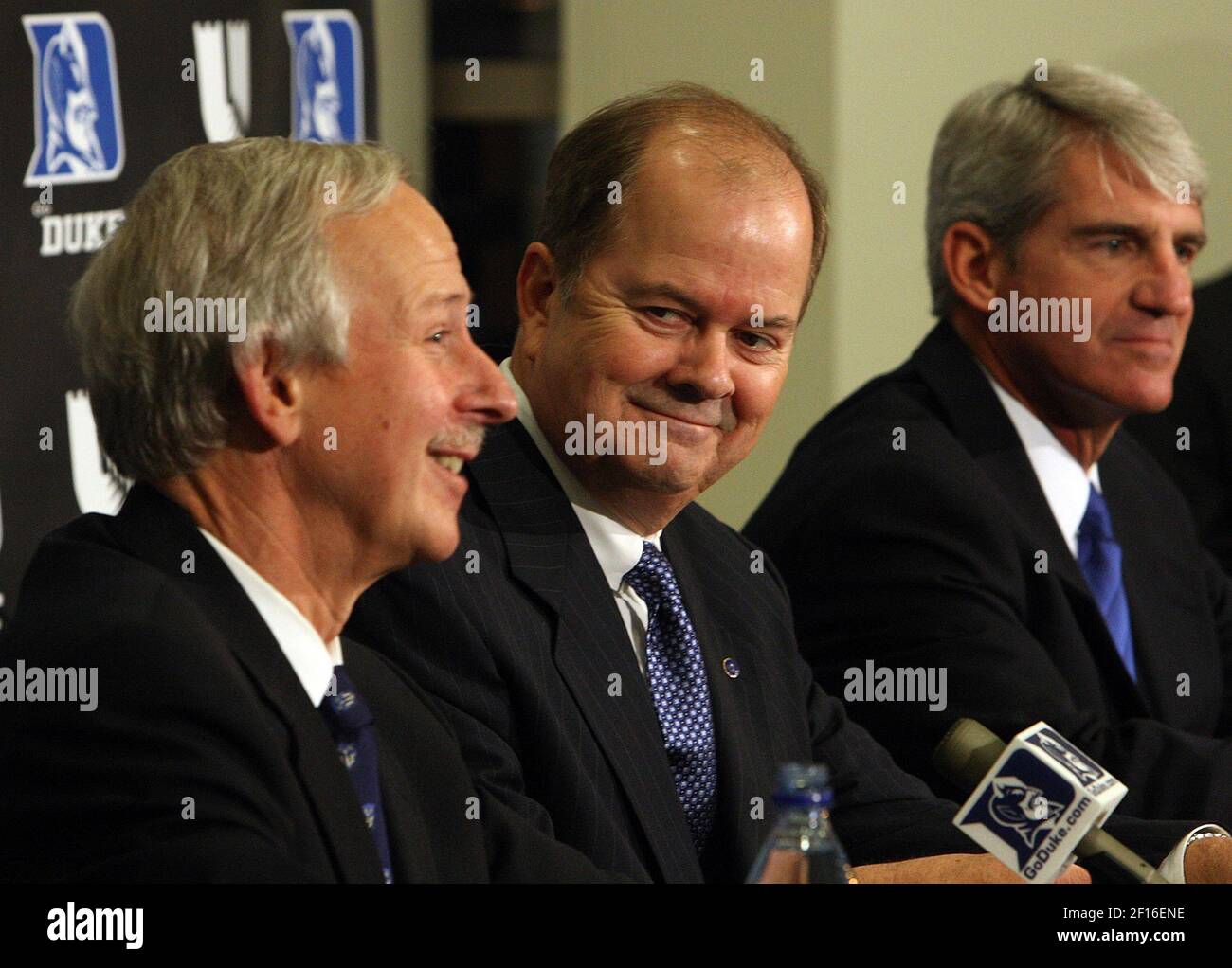 Duke University President Richard Brodhead (at left) introduces David