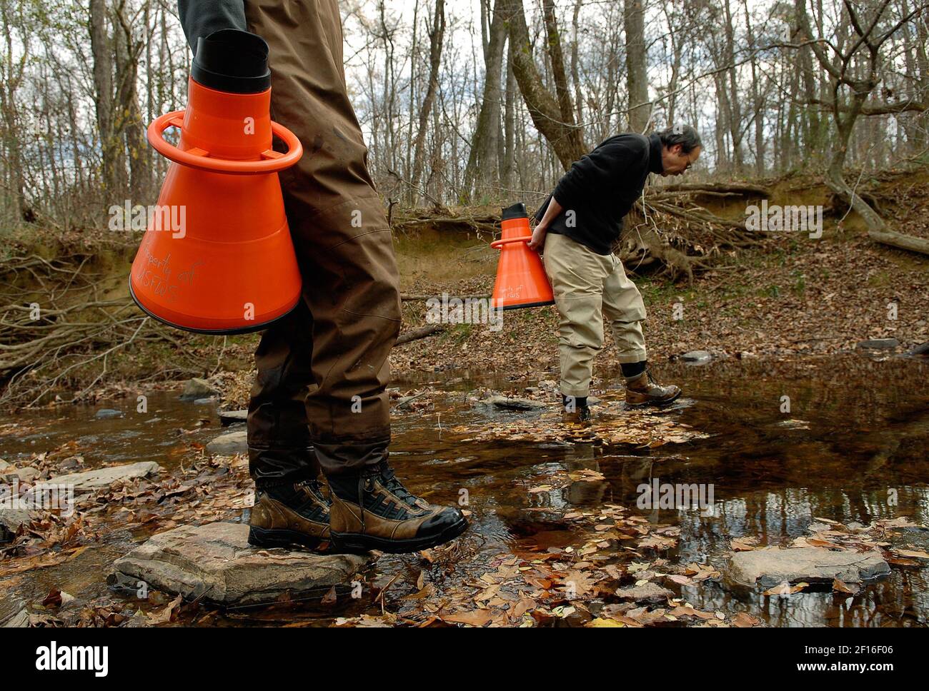 John Fridell, right, an endangered species biologist with the US Fish