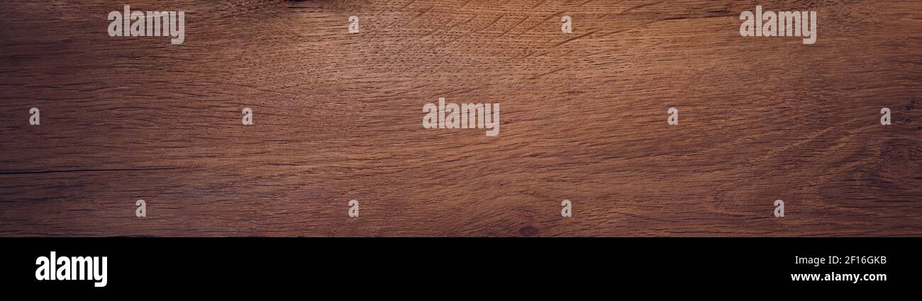 Old oak wood plank. Texture background banner Stock Photo