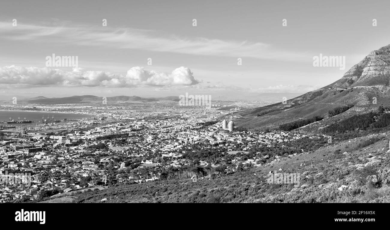 In south africa  city skyline from mountain Stock Photo