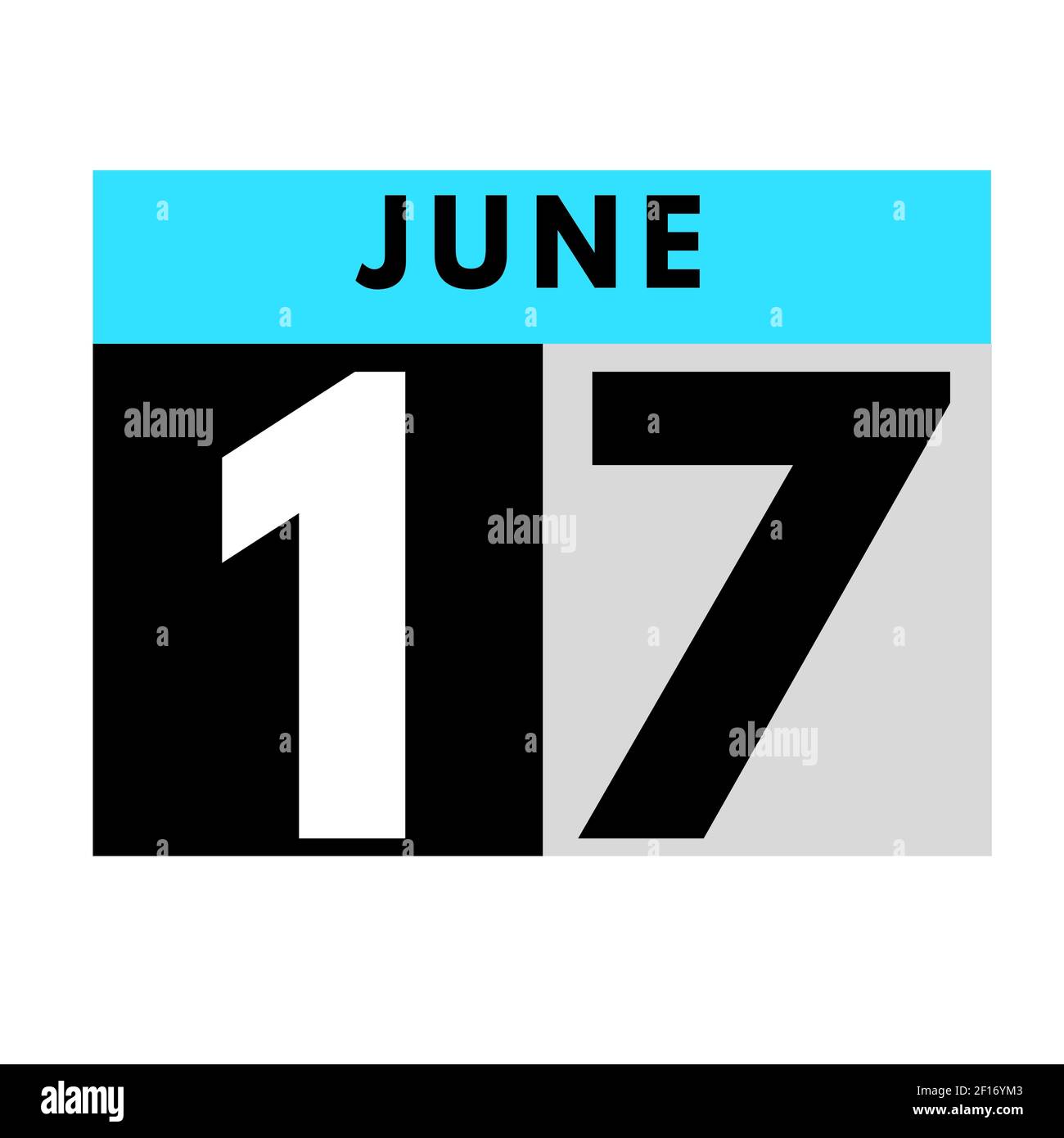 June 17 . flat daily calendar icon .date ,day, month .calendar for the ...