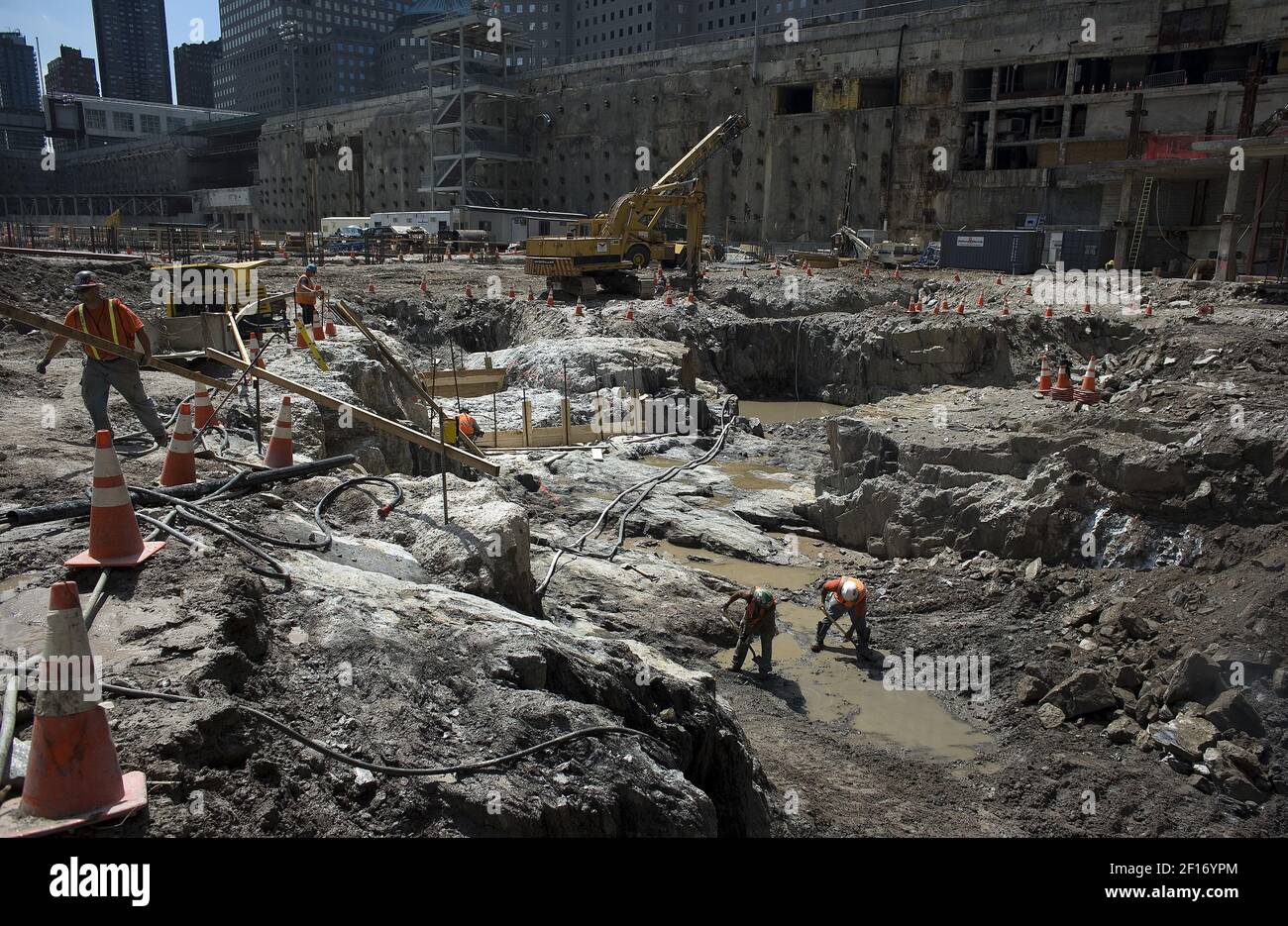 Construction crews work at Ground Zero Thursday, August 17, 2006 in New ...