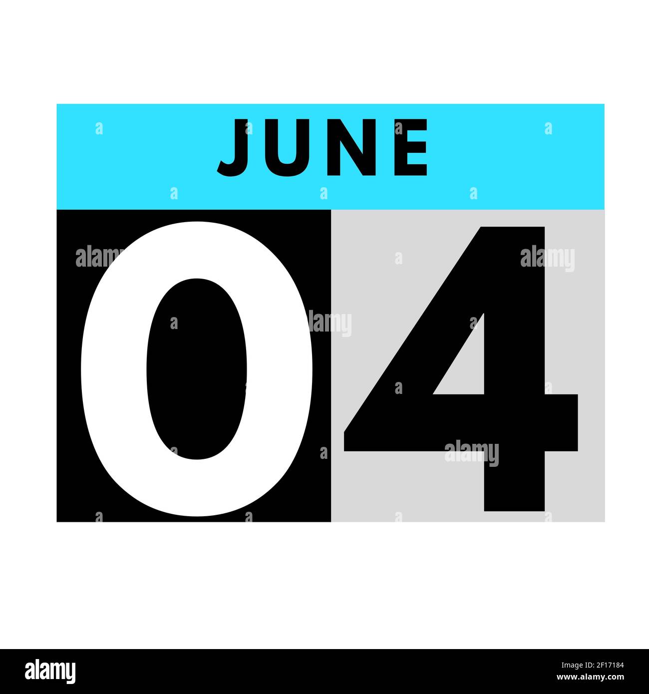 June 4 . flat daily calendar icon .date ,day, month .calendar for the