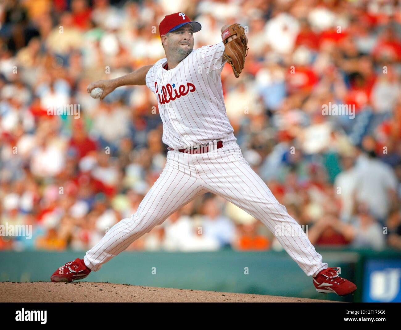 Philadelphia Phillies' starting pitcher Corey Lidle throws against the New York Yankees in the first inning at Citizens Bank Park in Philadelphia, Pennsylvania, on Tuesday, June 20, 2006. (Photo by Jerry Lodriguss/Philadelphia Inquirer/KRT) Stock Photo