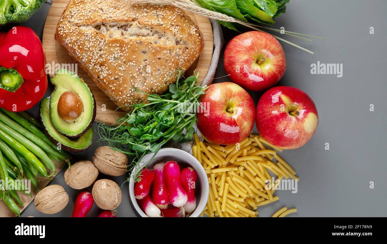 High Fiber Foods., Healthy balanced dieting concept.. Foods high in antioxidants,minerals and