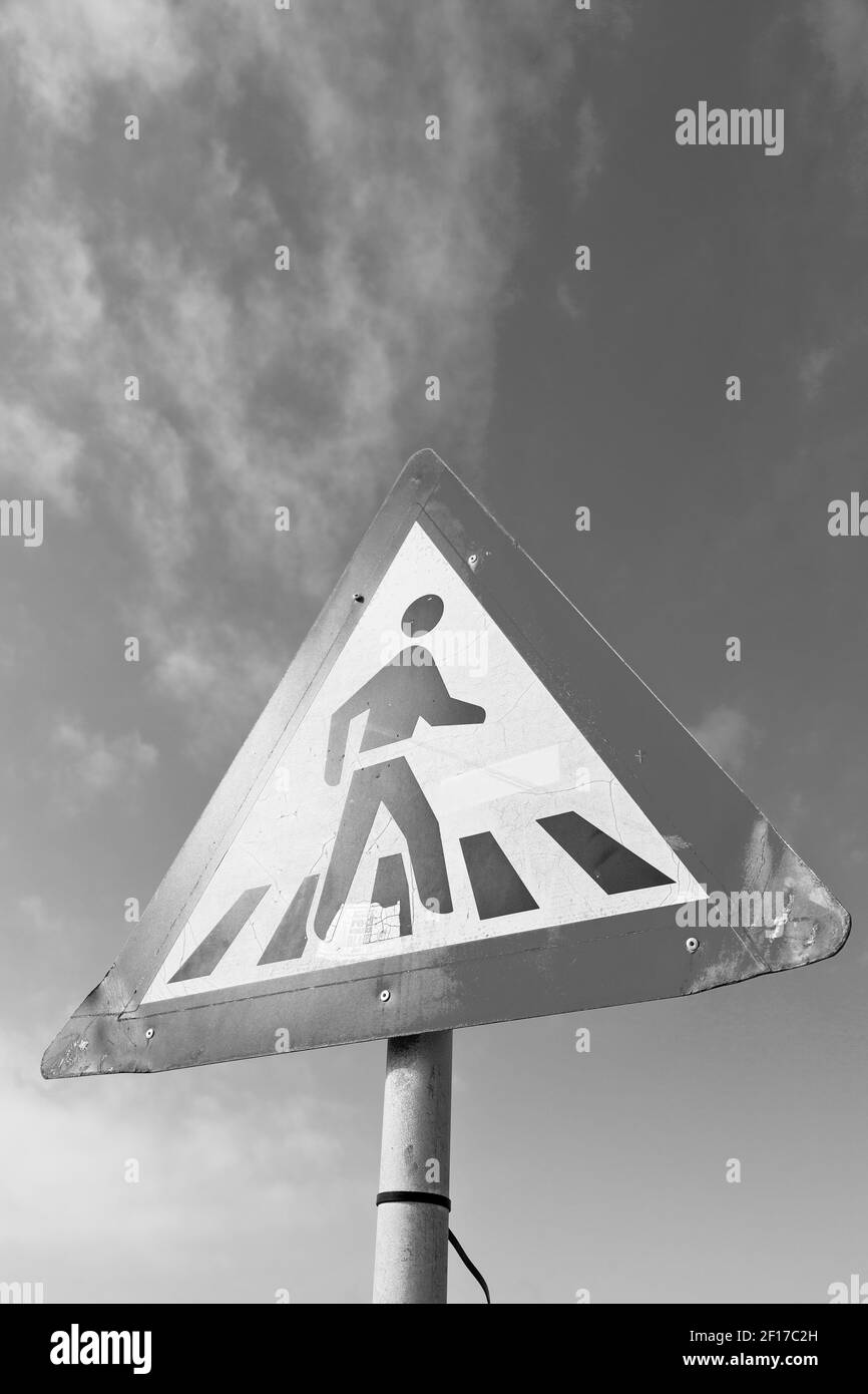 In south africa street signal of zebra crossing Stock Photo Alamy