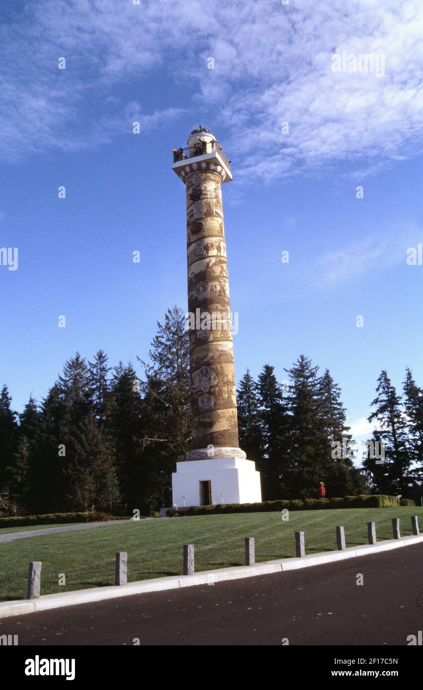 Astroia Column In storia, Oregon, passengers may climb the Astoria Column. (Photo by ...