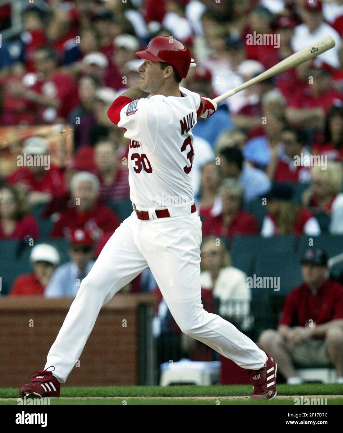 St. Louis Cardinals pitcher Mark Mulder watches his first career home