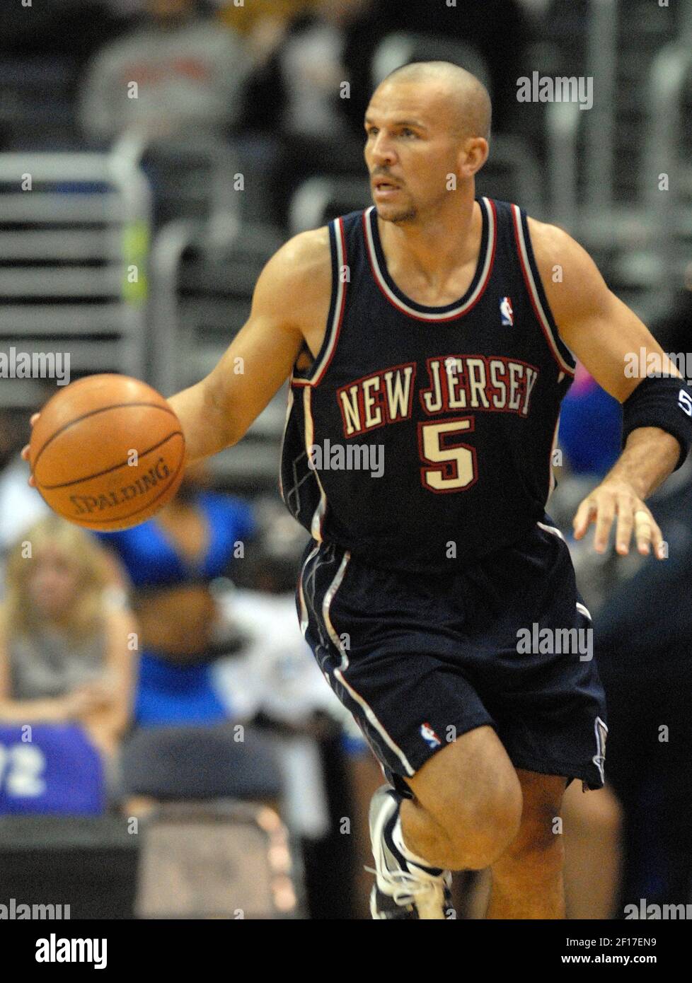 The New Jersey Nets' Jason Kidd is shown during a game against the  Washington Wizards on Tuesday, March 21, 2006, at the Verizon Center in  Washington, DC. (Photo by George Bridges/KRT Stock
