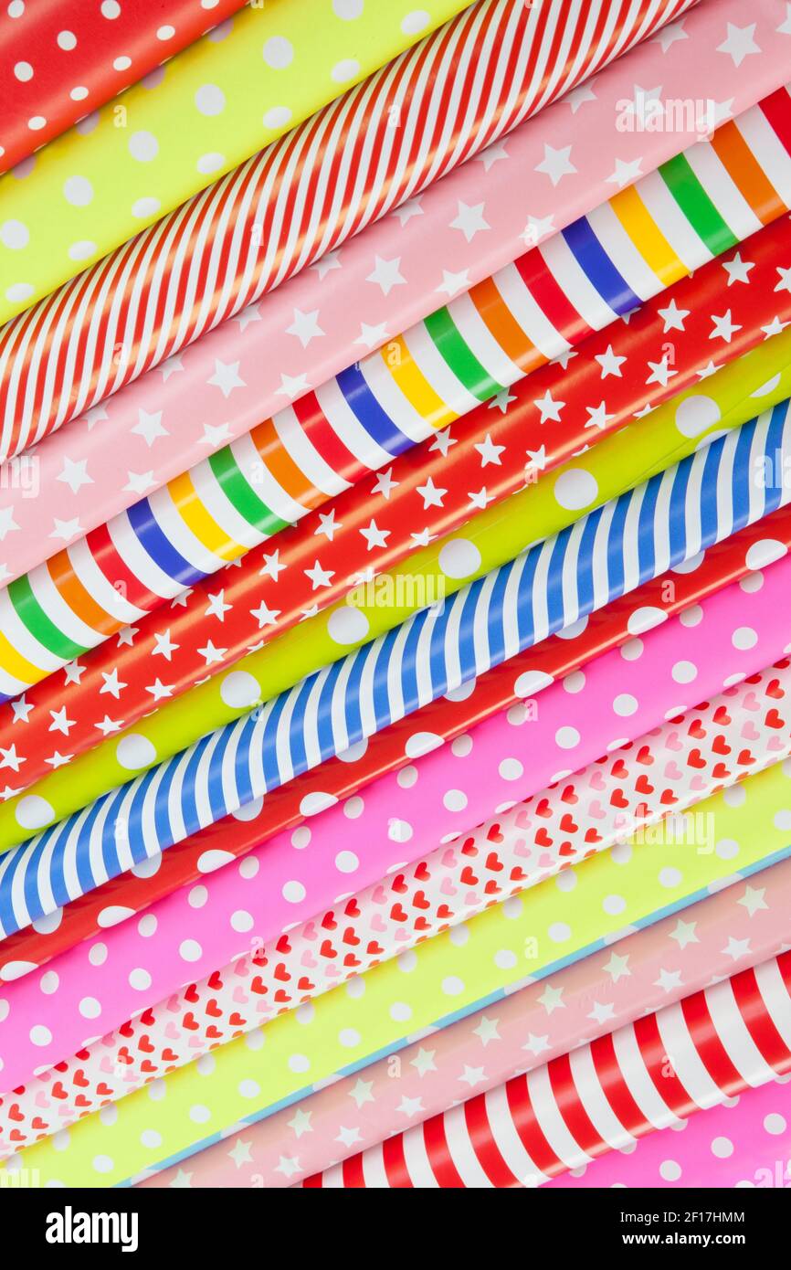 Colorful rolls of wrapping paper Stock Photo Alamy