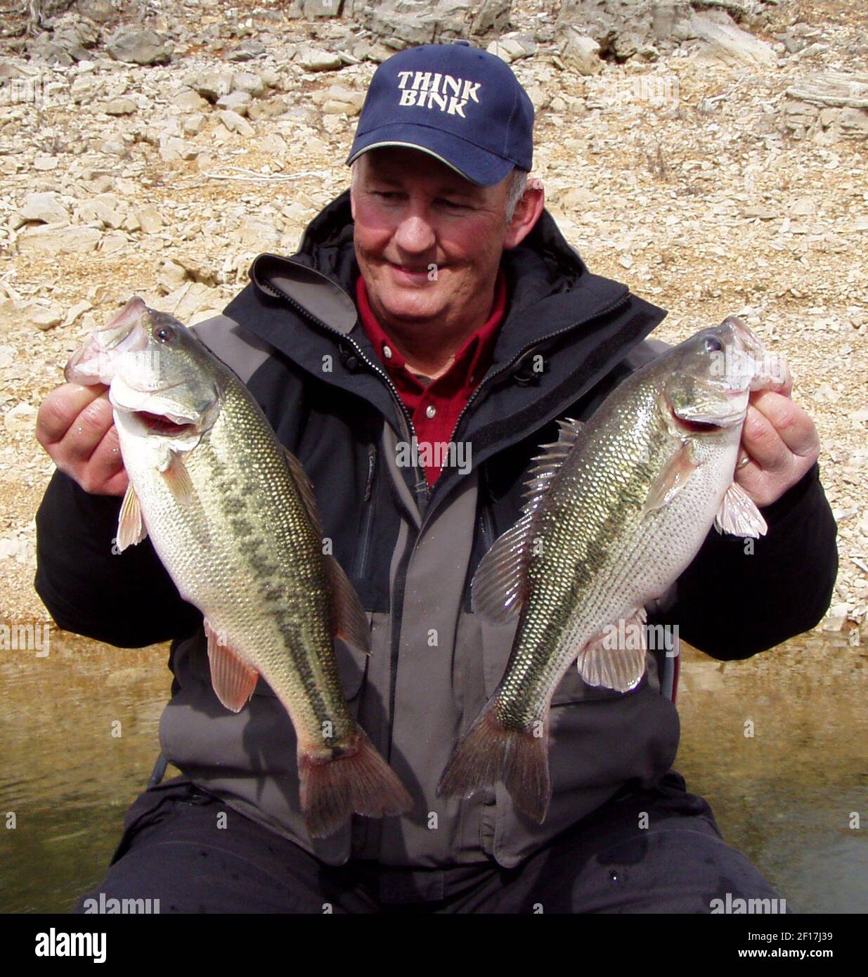 Darrel Binkley knows that winter can promote good bass fishing. Binkley  fishes for bass at Norfork Lake, Arkansas. (Photo by Brent Frazee/Kansas  City Star/KRT Stock Photo - Alamy