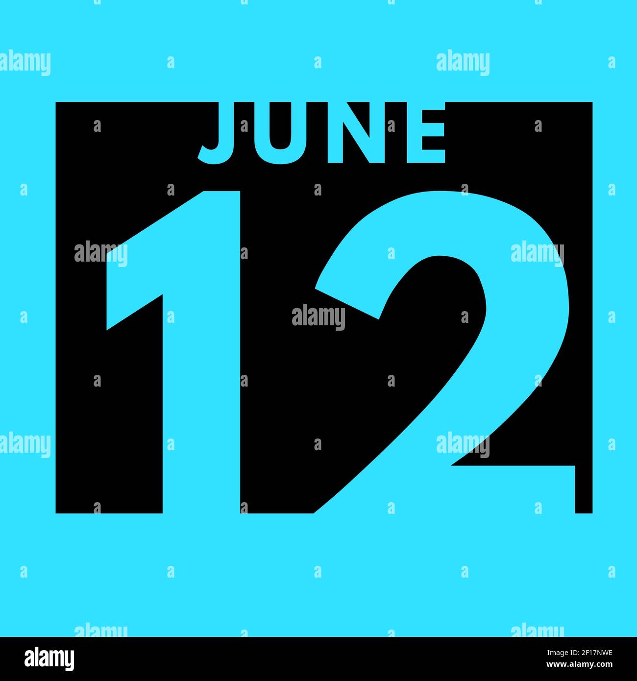 June 12 . flat daily calendar icon .date ,day, month .calendar for the month of June Stock Photo - Alamy