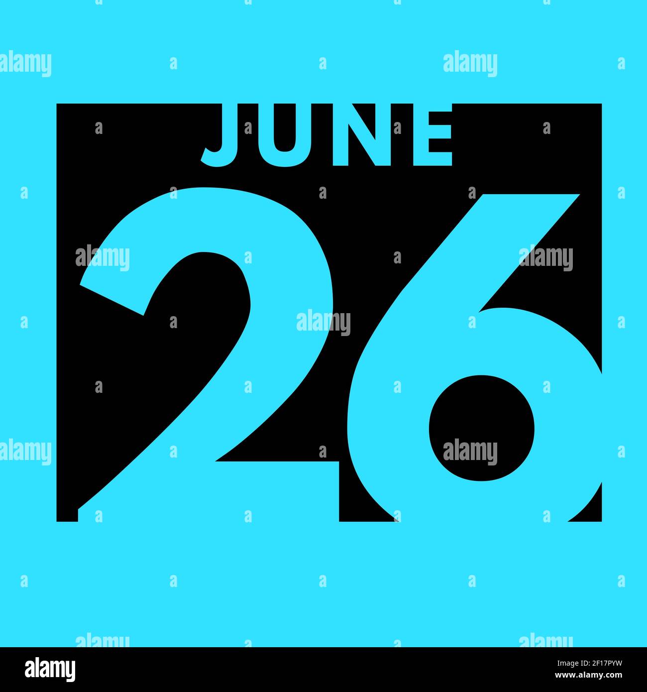 June 26 . flat daily calendar icon .date ,day, month .calendar for the month of June Stock Photo - Alamy