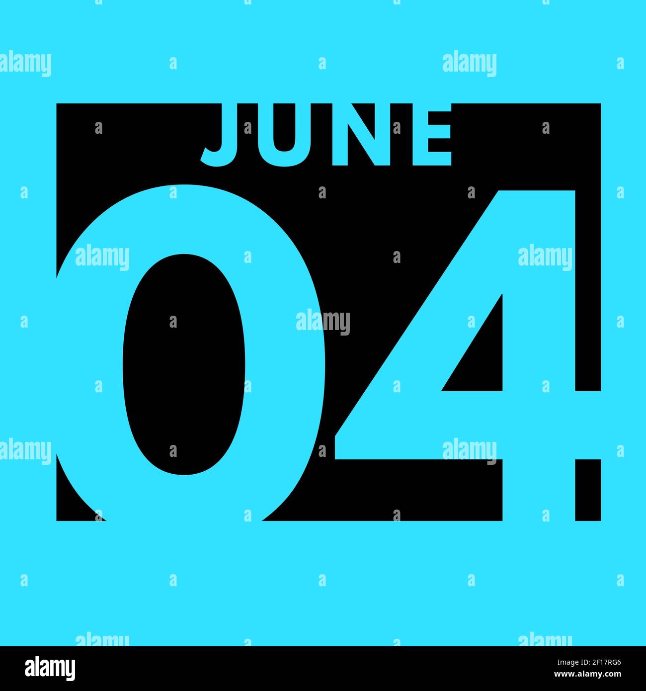 June 4 . flat daily calendar icon .date ,day, month .calendar for the