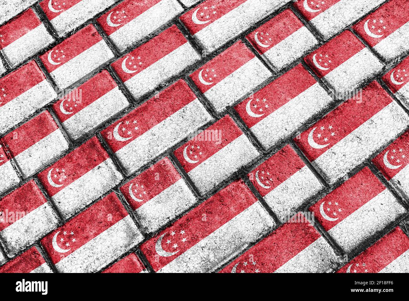 Singapore Flag Urban Grunge Pattern Stock Photo Alamy