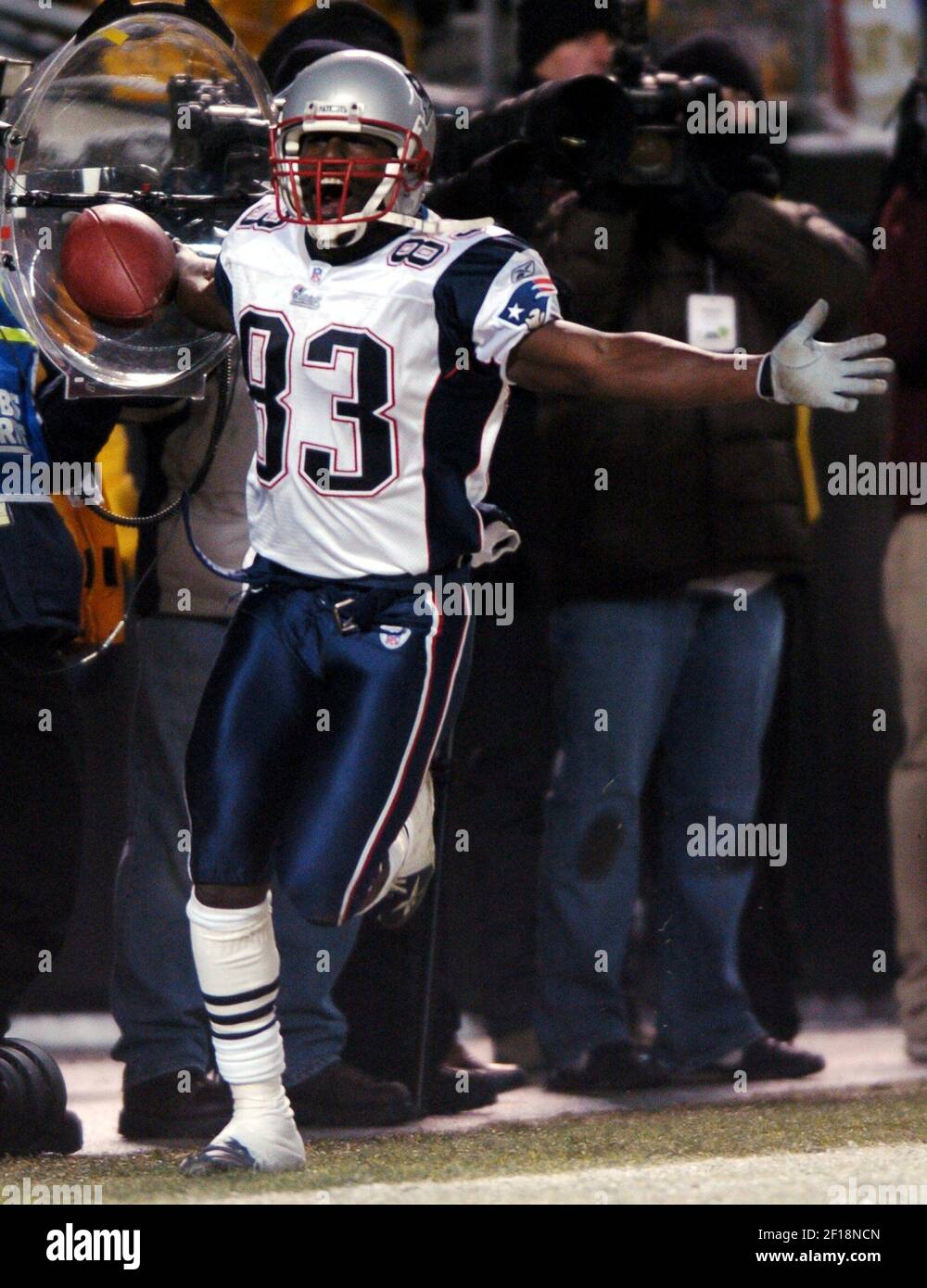 New England Patriots receiver Chad Ochocinco during training camp practice  in Foxborough, Mass. Saturday, July 30, 2011. (AP Photo/Winslow Townson  Stock Photo - Alamy