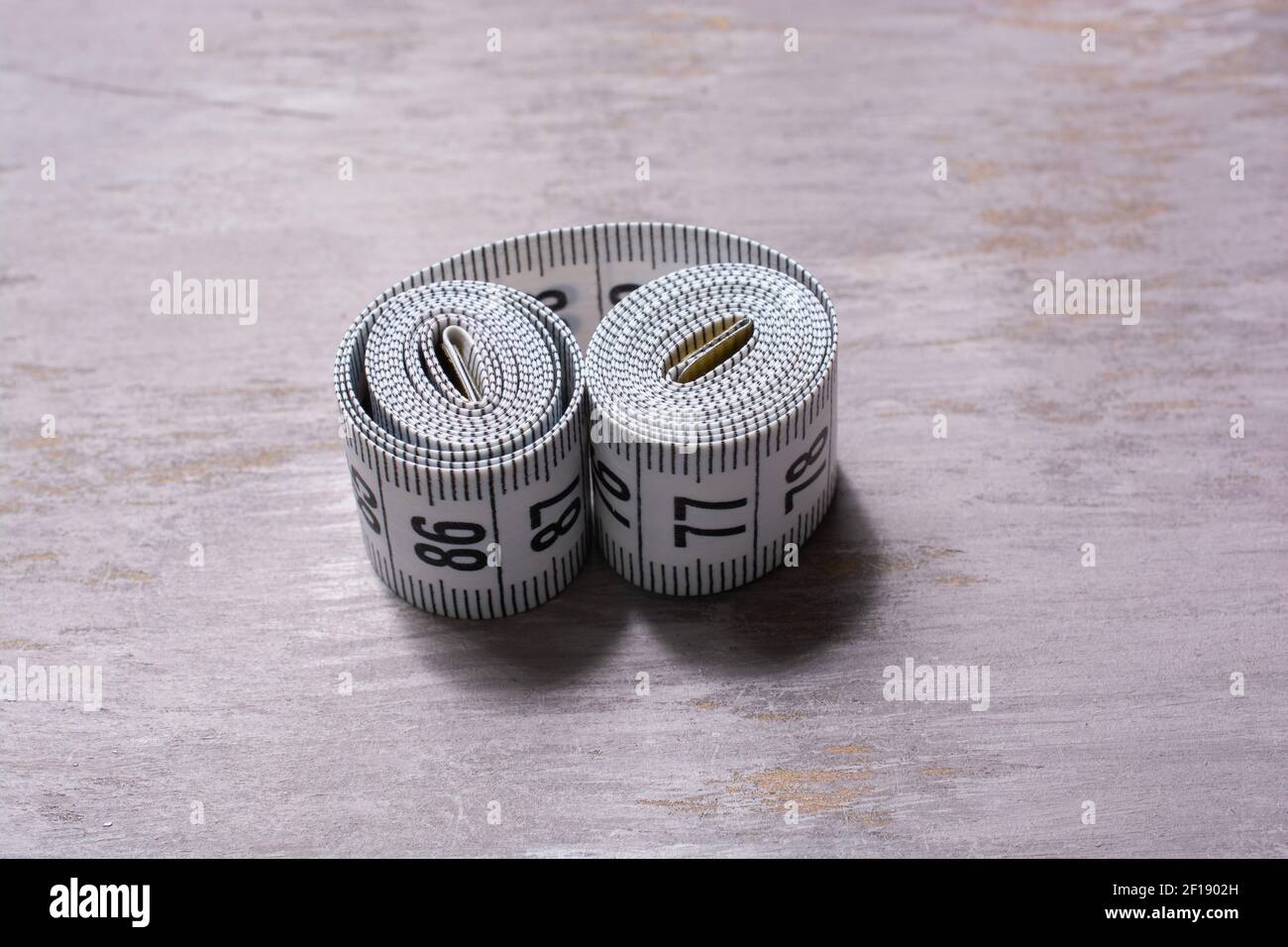 soft measuring tape. tape measure with metric scale Stock Photo