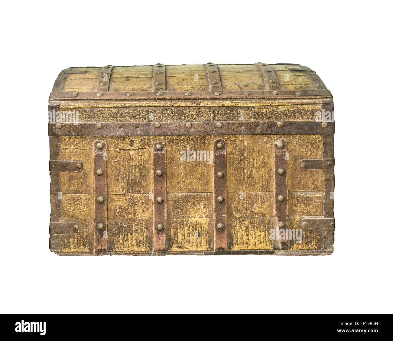 Steamer Trunk. An antique Steamer Trunk. Isolated on white. Room