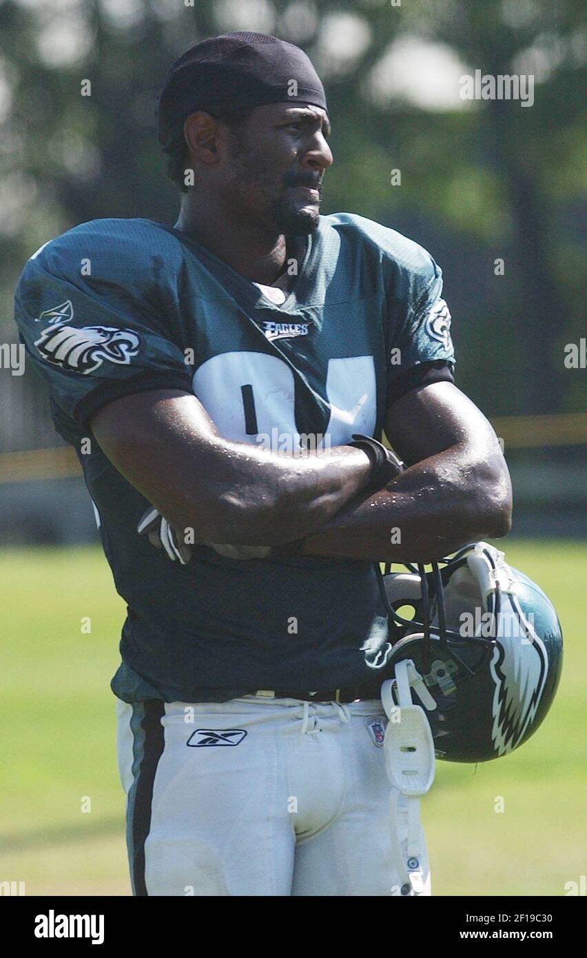 Philadelphia Eagles wide receiver Freddie Mitchell appears on the field in  the second quarter of the NFC championship game against the Atlanta Falcons  in Philadelphia, Sunday Jan. 23, 2005. (AP Photo/John Bazemore