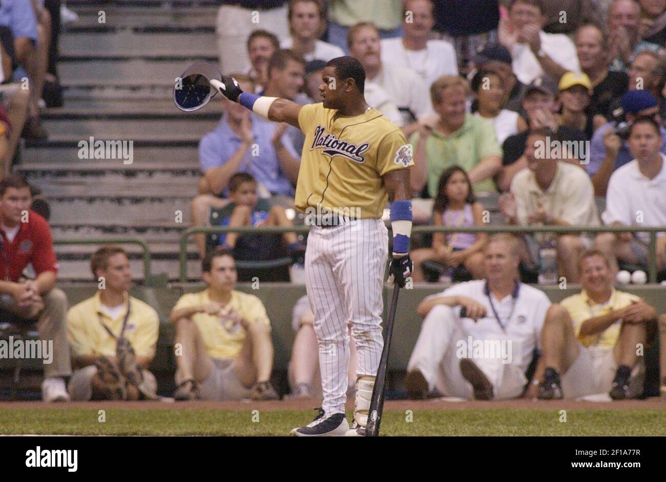 Sammy Sosa during the 2002 Home Run Derby at Miller Park on July 8