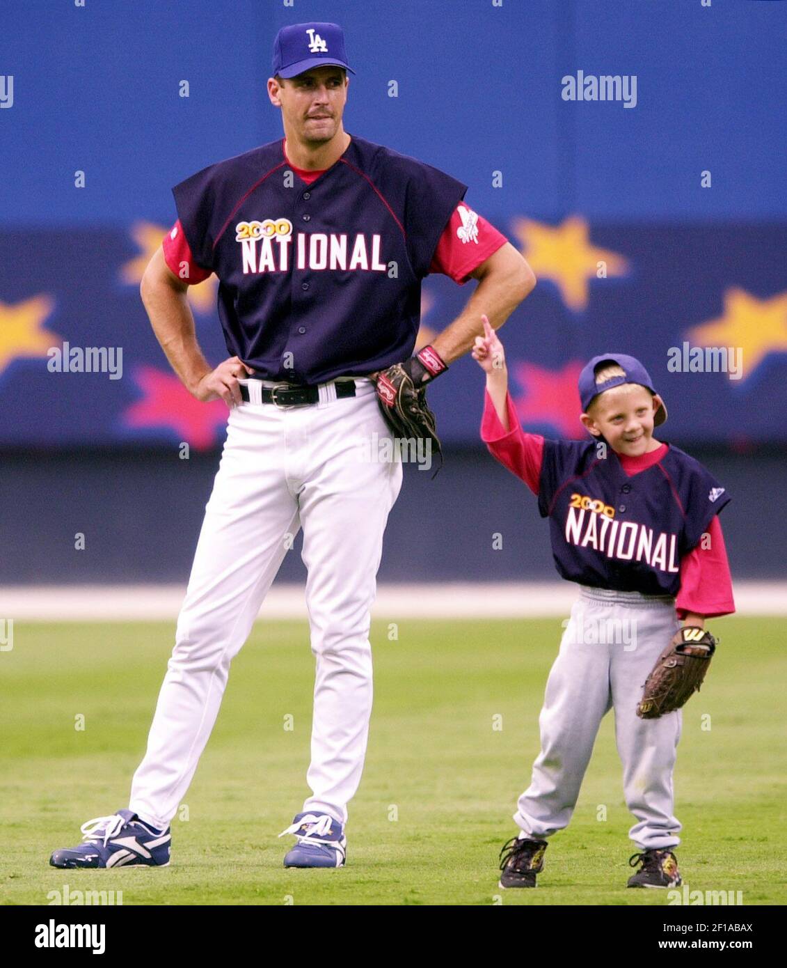 Krt Sports Story Slugged Allstar Krt Photograph By Beau Cabell Macon Telegraph Krt Atlanta Georgia July 11 Grayson Brown Son Of Dodgers Pitcher Kevin Brown Responds To Fans Along The First Base Line