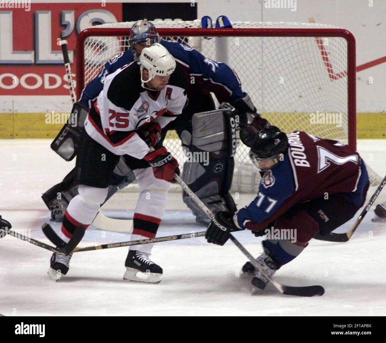 Krt Sports Story Slugged Avalanche Devils Krt Photo By Chris Pedota Bergen Record June 7 East Rutherford Nj New Jersey Devils Ray Bourque Right Tangles With Jason Arnott Of The Avalanche During The