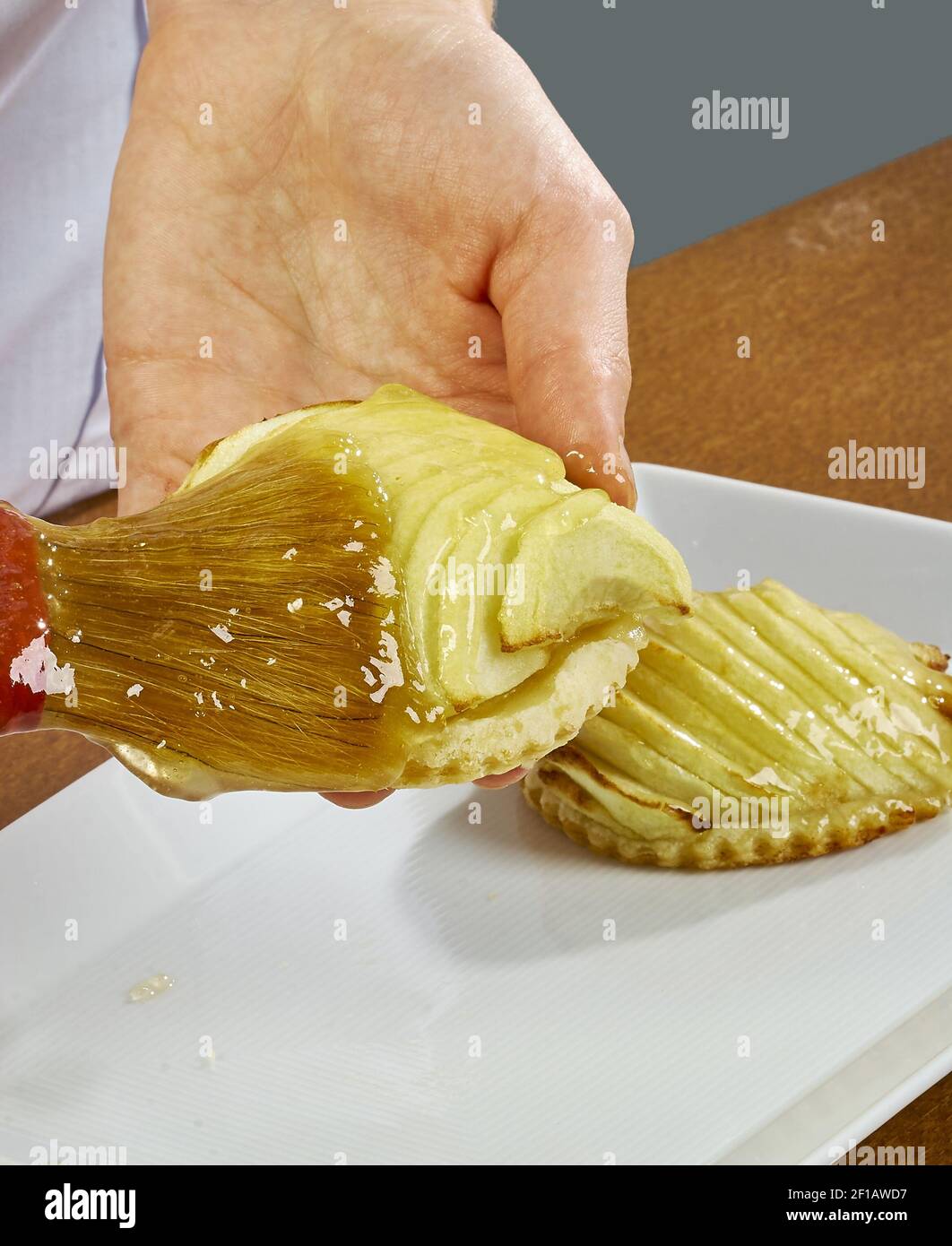 Cook brush lubricates cheesecake series full cooking food recipes Stock