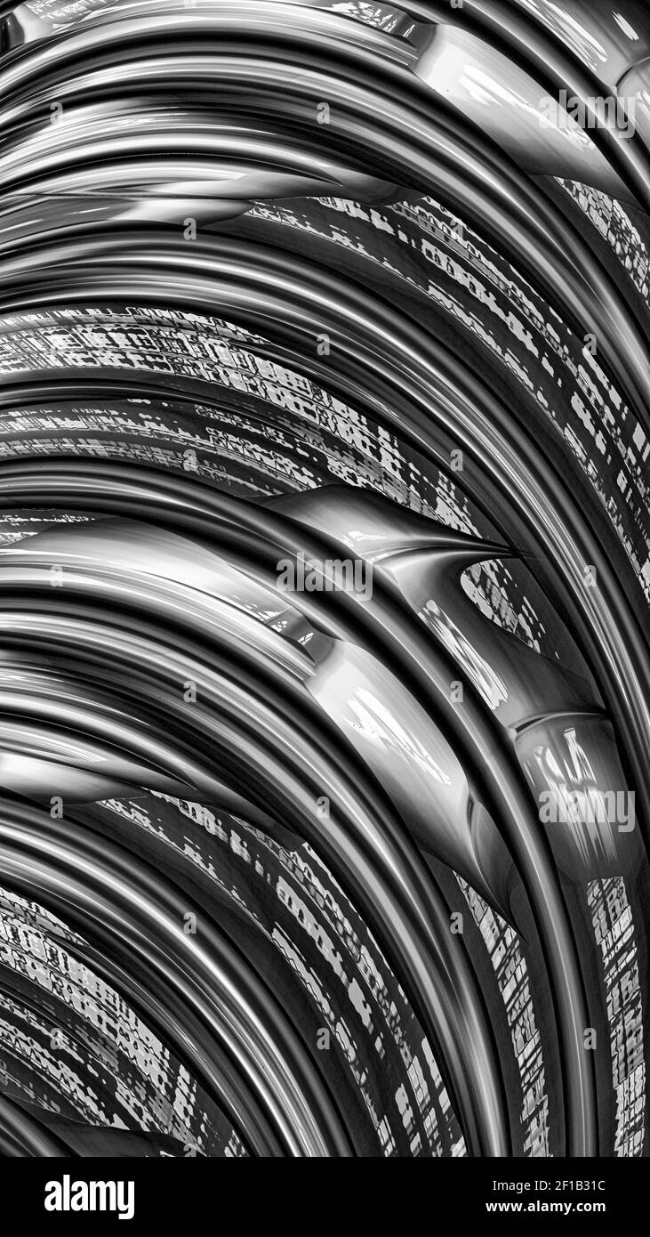 Ornate black and white 3D background Stock Photo Alamy