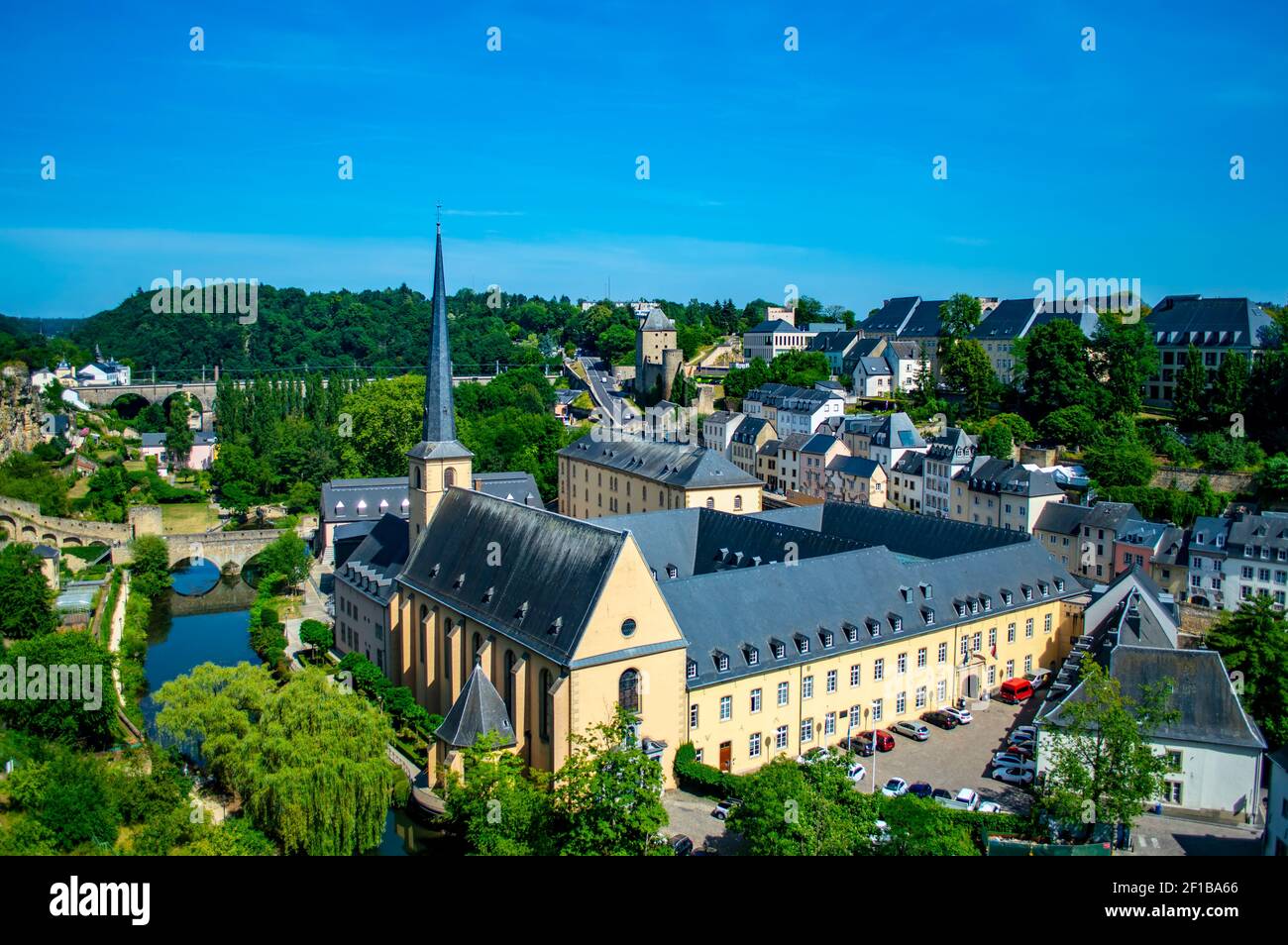 Luxembourg city, Luxembourg - July 16, 2019: Cityscape of Luxembourg Old Town in Europe Stock Photo