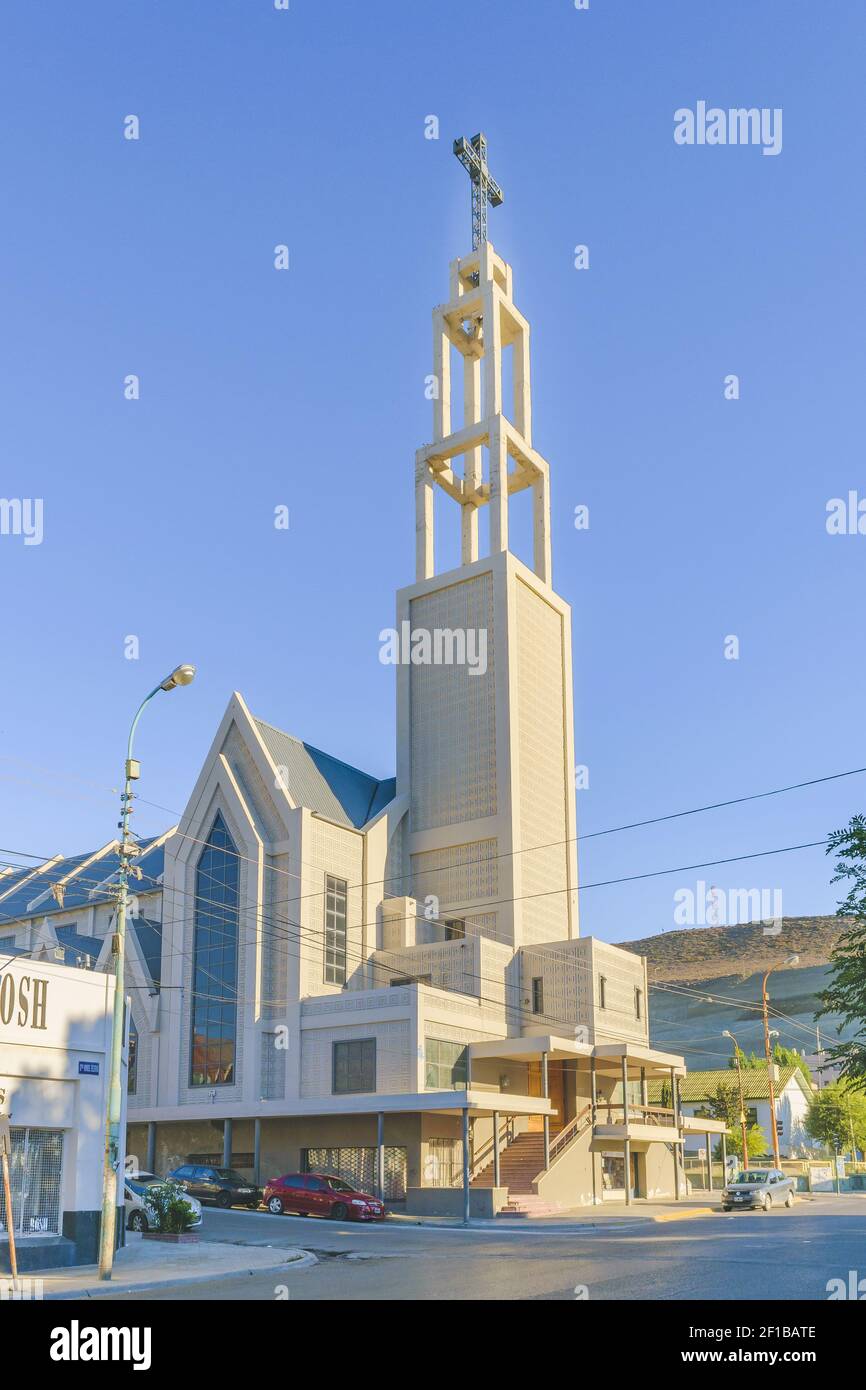 Church Building Exterior View Comodoro Rivadavia Argentina Stock Photo