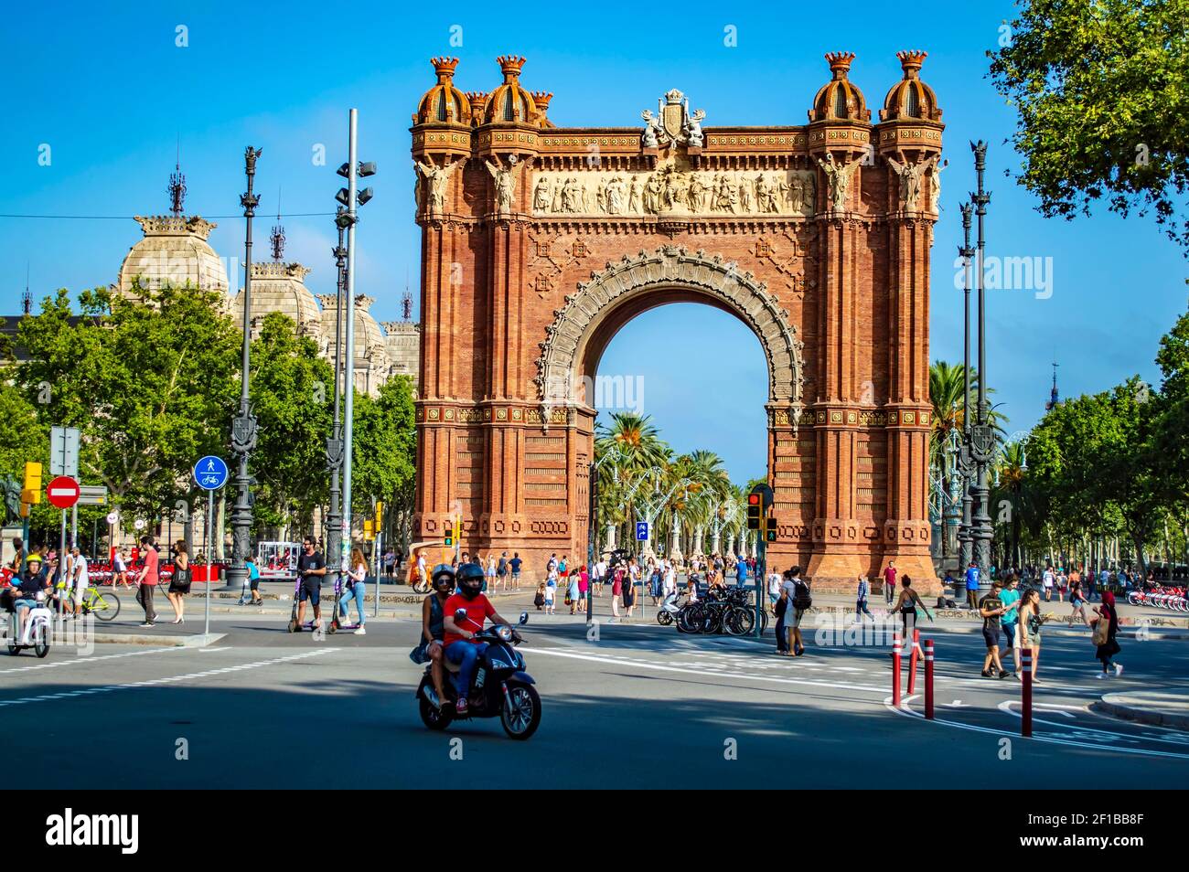 Barcelona, Spain - July 25, 2019: Arc de Triomf or Triumphal Arch of Barcelona in Catalonia, Spain Stock Photo