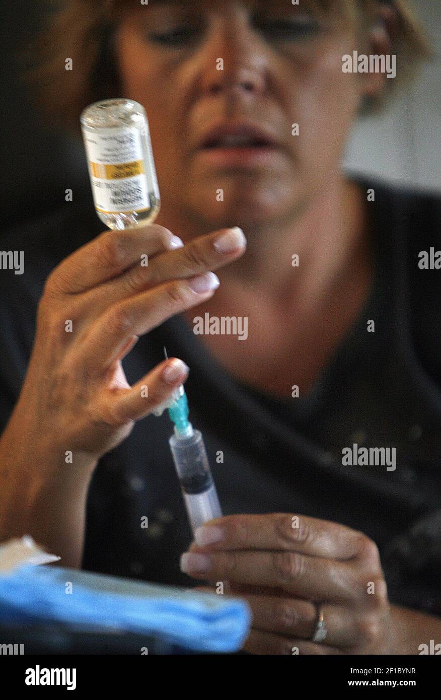 Melissa Larson uses Heparin, a blood thinner to keep blood from