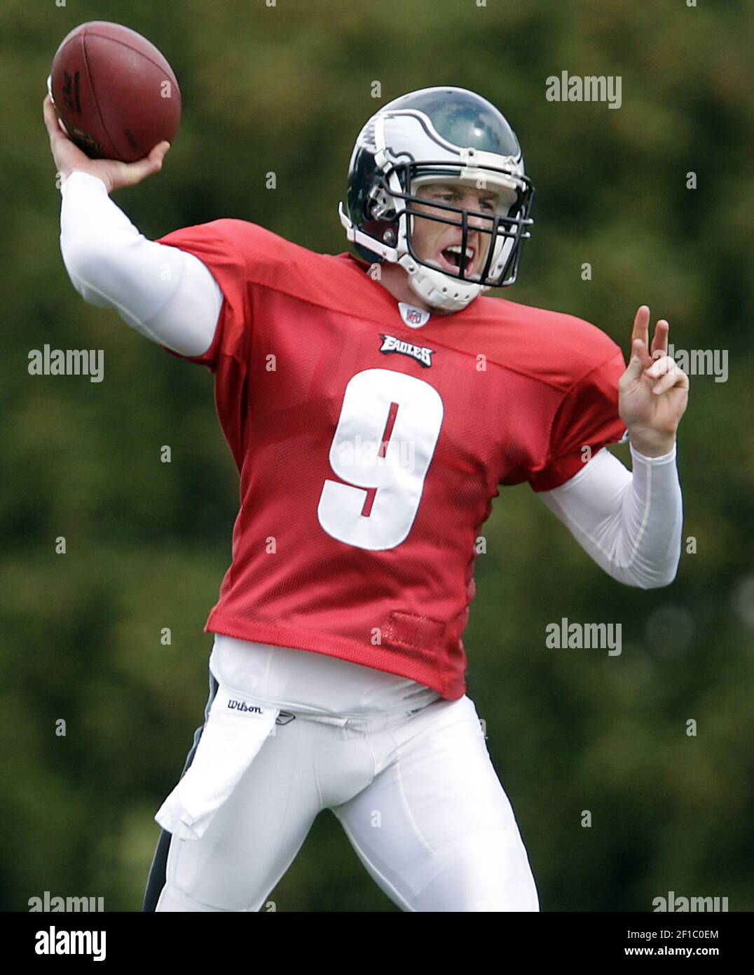 Philadelphia Eagles' quarterback Jeff Garcia (7) reacts during the Eagles'  27-24 loss to the New Orleans Saints in the NFC divisional playoff football  game during the NFC divisional playoff football game at