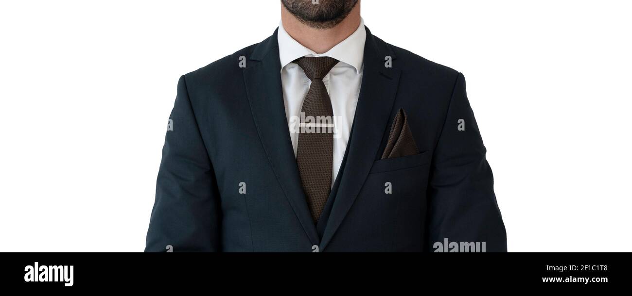 businessman standing without a head on white background Stock Photo - Alamy