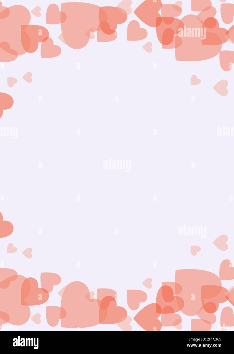 Red hearts forming frame with copy space on white background Stock ...
