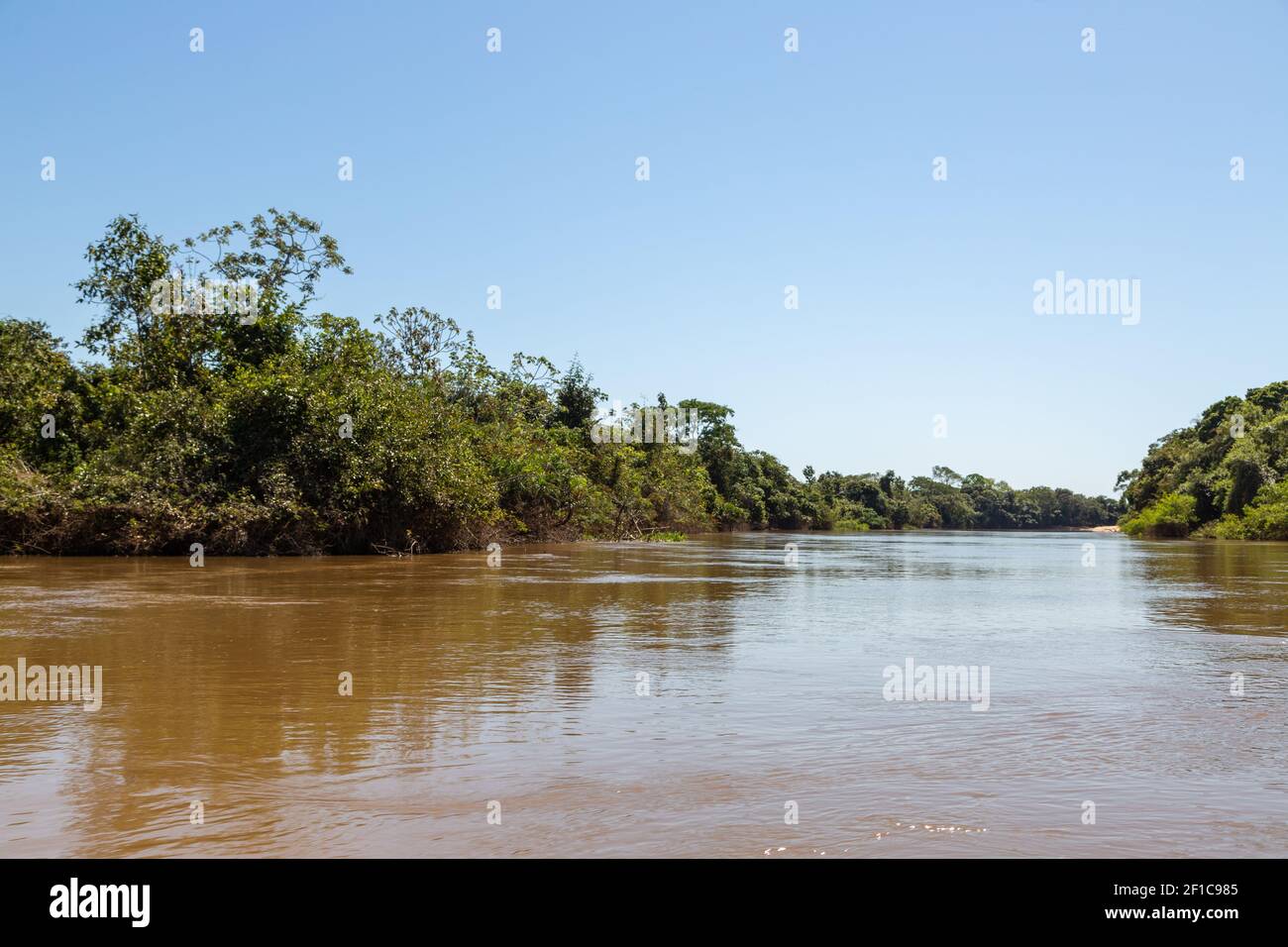 The beautiful landscape of the Rio Sao Lourenco in the northern ...