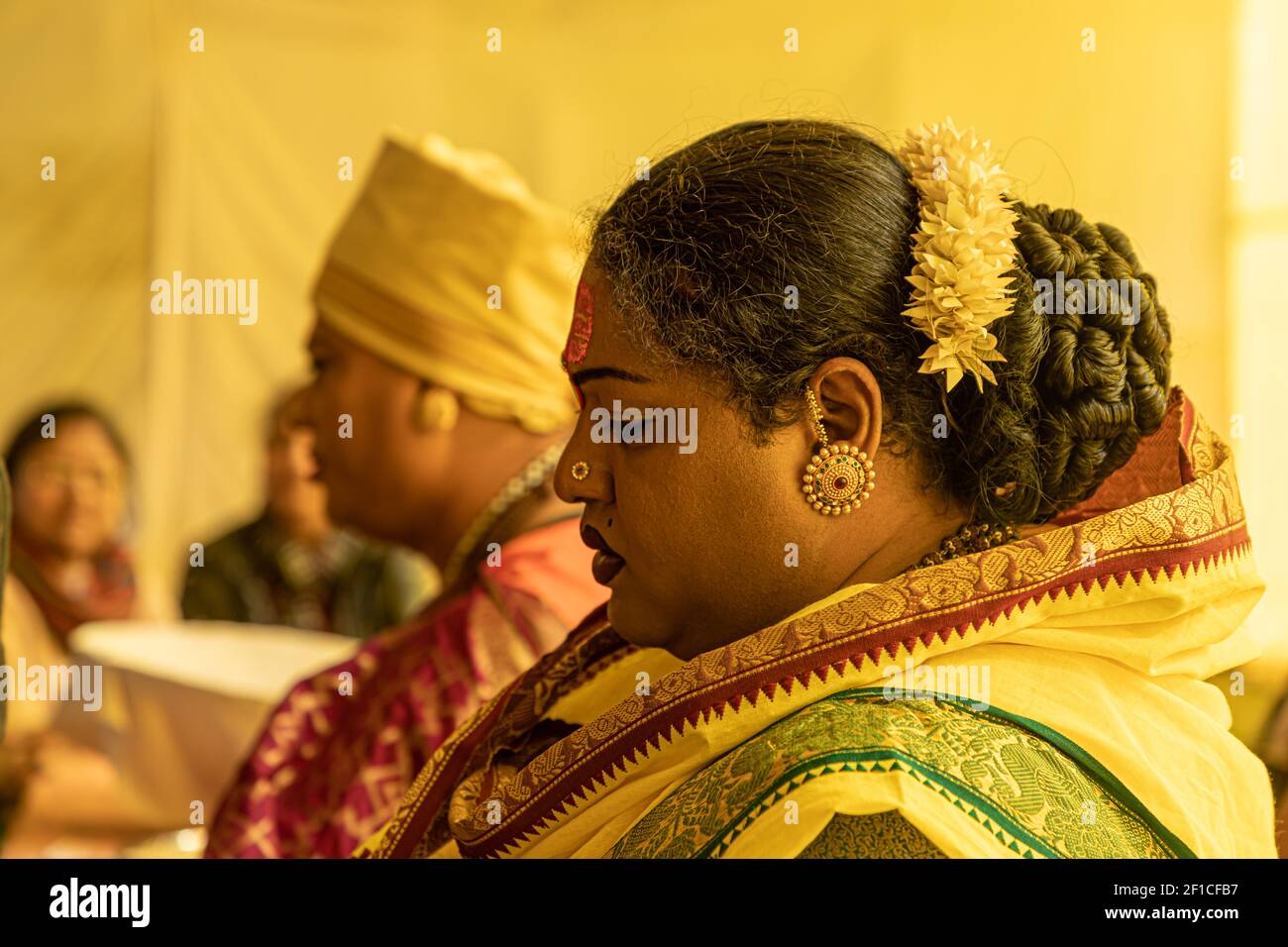 portrait of transgender at kumbh mela.kumbh is the largest congregation on earth. Stock Photo
