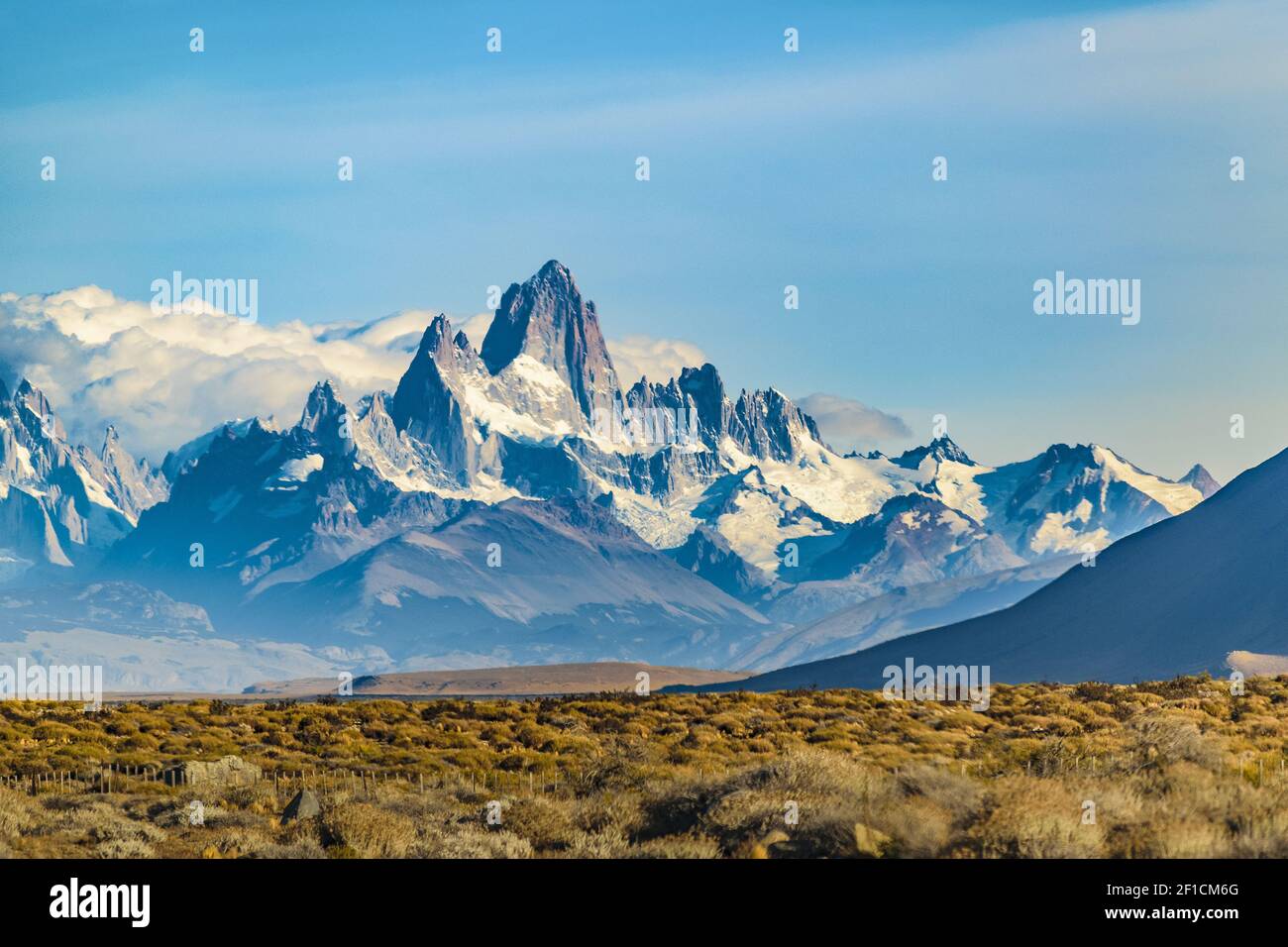 Snowy Andes Mountains, El Chalten, Argentina Stock Photo