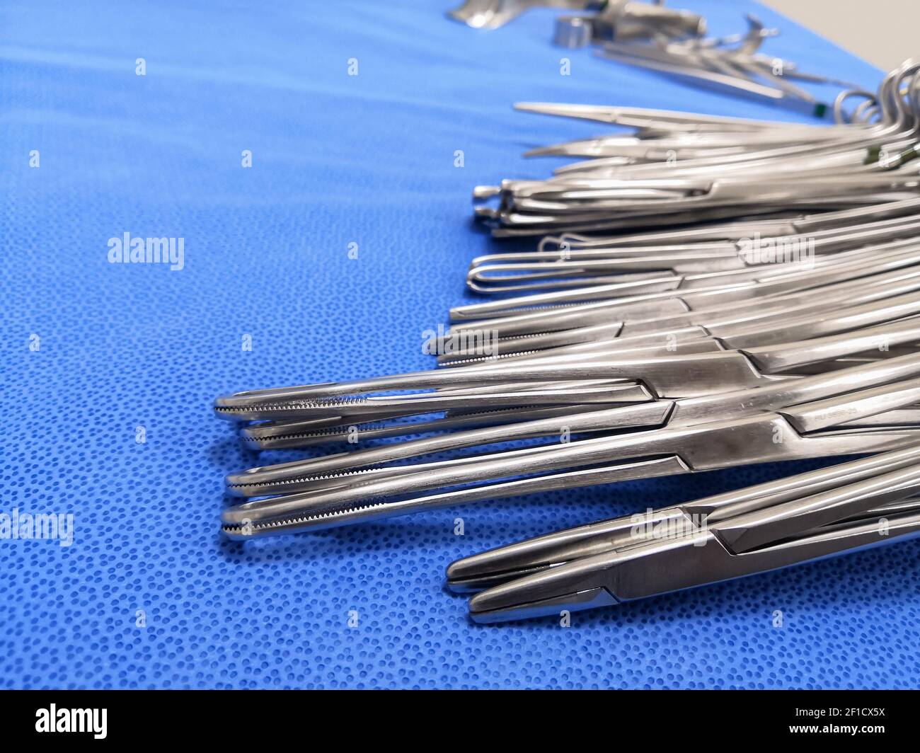 Gynecological Surgical Instruments Tips. Selective Focus To Needle Holder Tip Stock Photo
